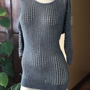 Express silver metallic dolman sleeve sweater S P